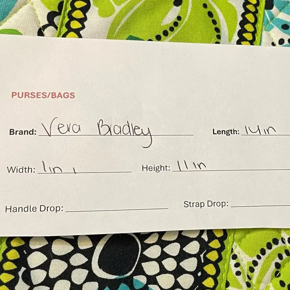 Vera Bradley Quilted Limes Up Floral 14
